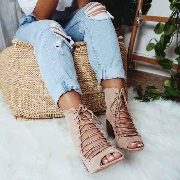 The Wanderlust Bazaar Shoes - •LAST PAIR//Capri Lace Up Booties•